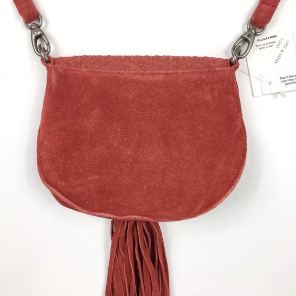 NWT Urban Outfitters Red Suede Cross Body Purse - Picture 7 of 7